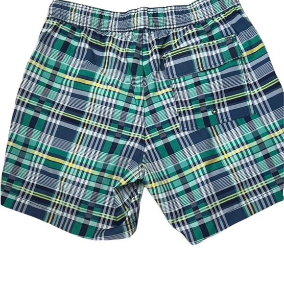 Sperry Mens Sz M Blue Green Plaid Bathing Suit Mesh Lined Summer Swim Trunks - Picture 4 of 7